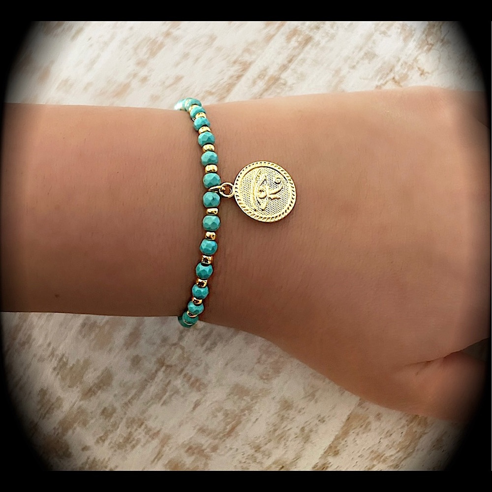Handmade evil eye beaded bracelet